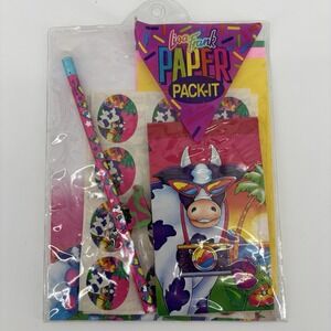 Lisa Frank Paper Pack It Cows In Paradise Stationary Stickers Pencil Notepad 90s